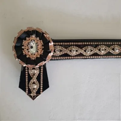 Black Patent and Rose Gold Mirror Mega Bling