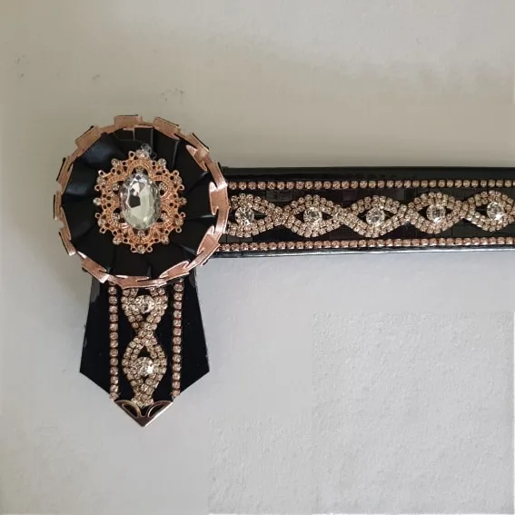 Black Patent and Rose Gold Mirror Mega Bling