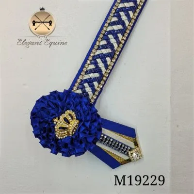Royal Blue and White Wet Look Browband