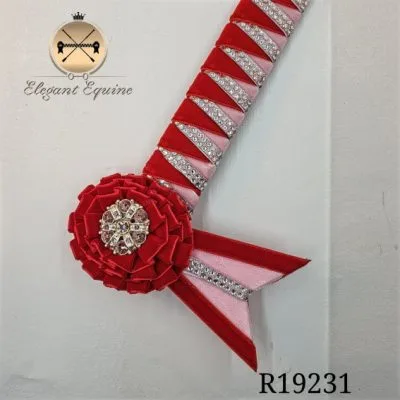 Red and Pink Sharks Teeth Browband