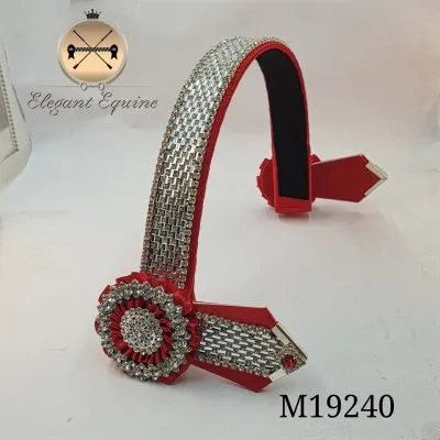 Glitz - Red and Silver Mega Bling Browband