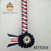 Navy, Red and White with Silver Mirror Browband