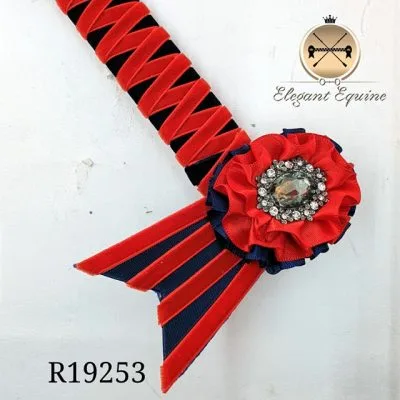 Red and Black Zig Zag effect Browband
