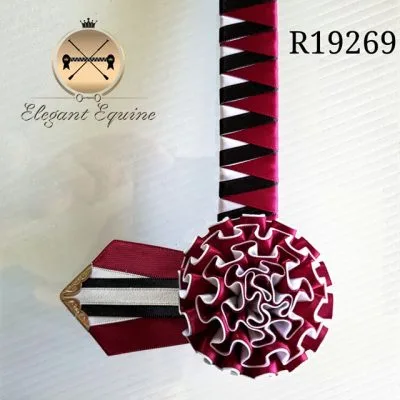 Maroon, Black and White Sharks Teeth Browband
