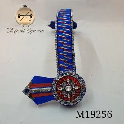 Royal Red and White Diamond Pattern Browband