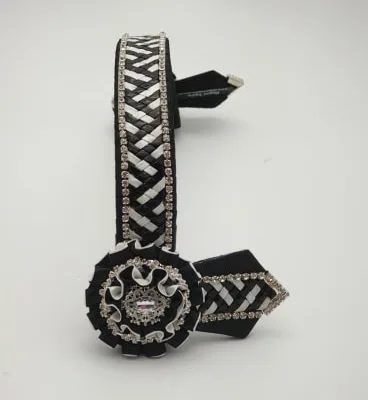 Black and White Wet Look Browband