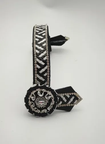 Black and White Wet Look Browband