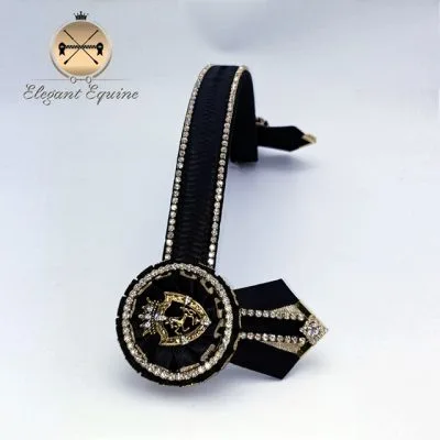 Black Herringbone Braided Browband