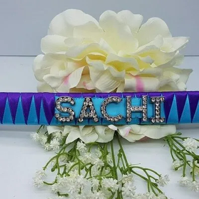 Ribbon Name Band with Crystal Letters