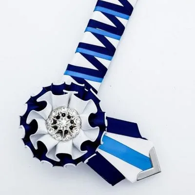 White, Navy and Light Blue Browband