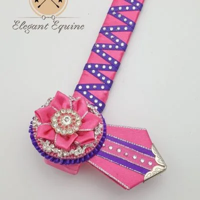 Pink Browband with purple detail