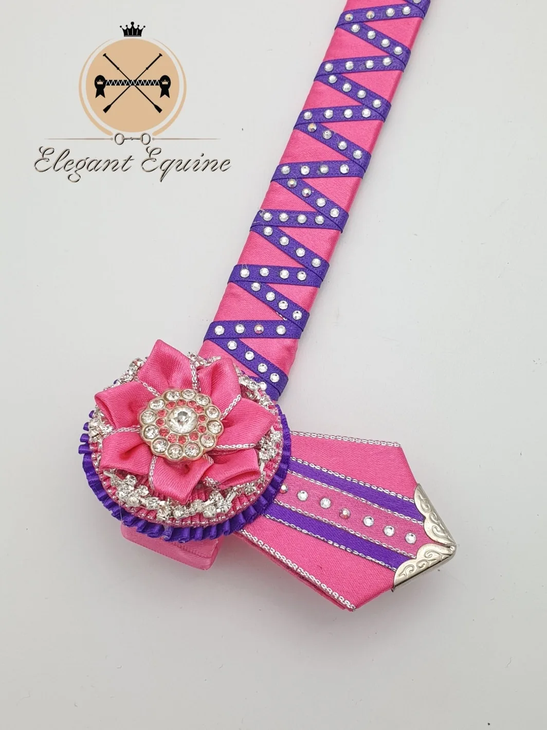 Pink Browband with purple detail