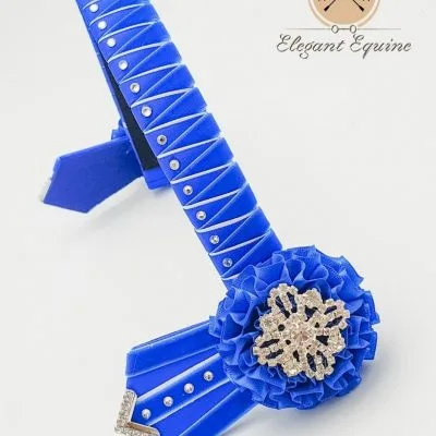 Royal Blue and White Sharks Teeth Browband