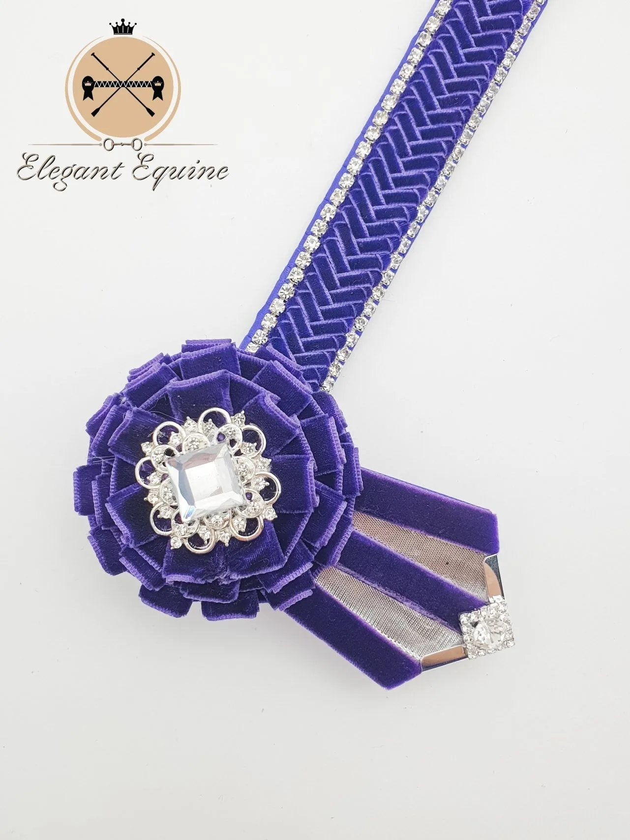 Purple Herringbone Braided Browband