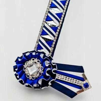 Navy, Royal and White Mirrored Browband