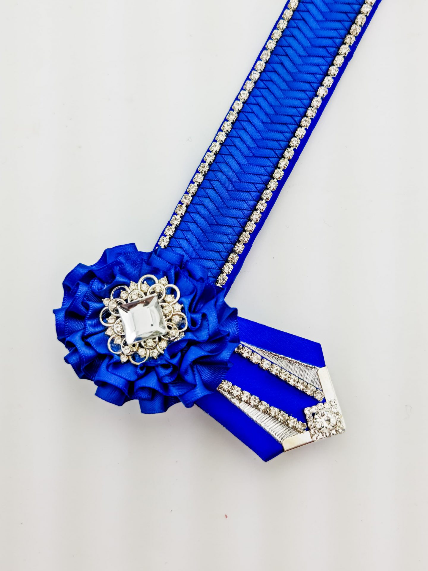 Royal Blue Ribbon Herringbone Braided Browband - Elegant Equine ...