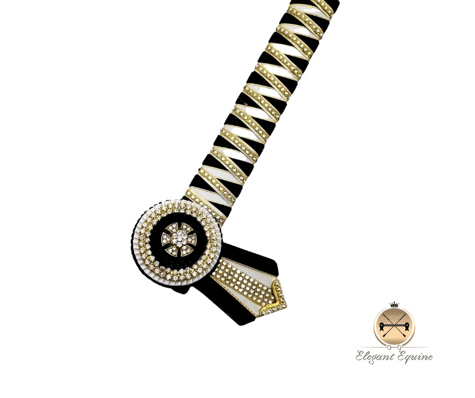 Black, white and Gold Browband - Image 2