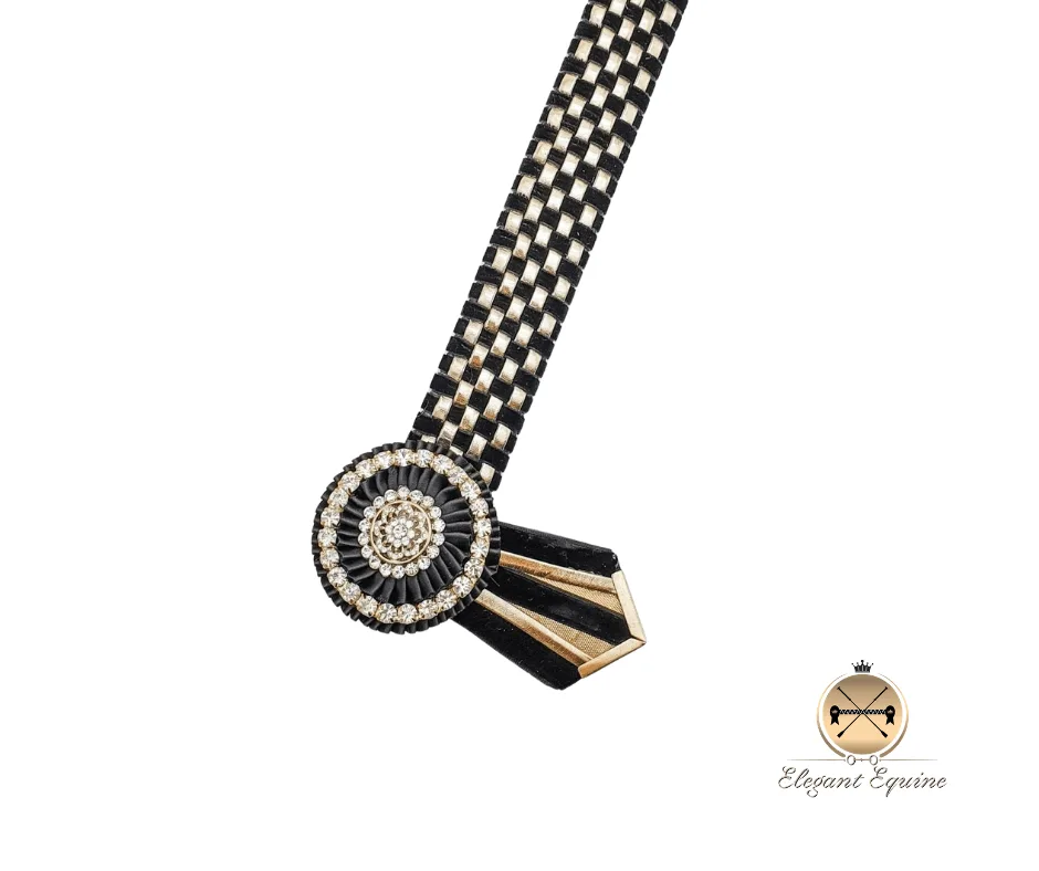 Black and Gold Check Browband