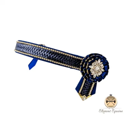 Navy and Gold Wet Look Browband
