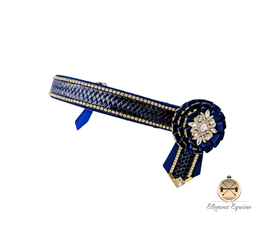 Navy and Gold Wet Look Browband