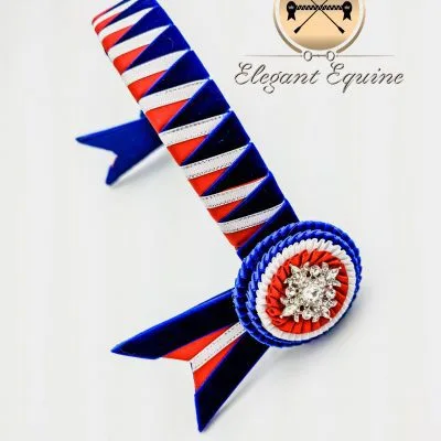 Royal, Red and White Sharks teeth Browband