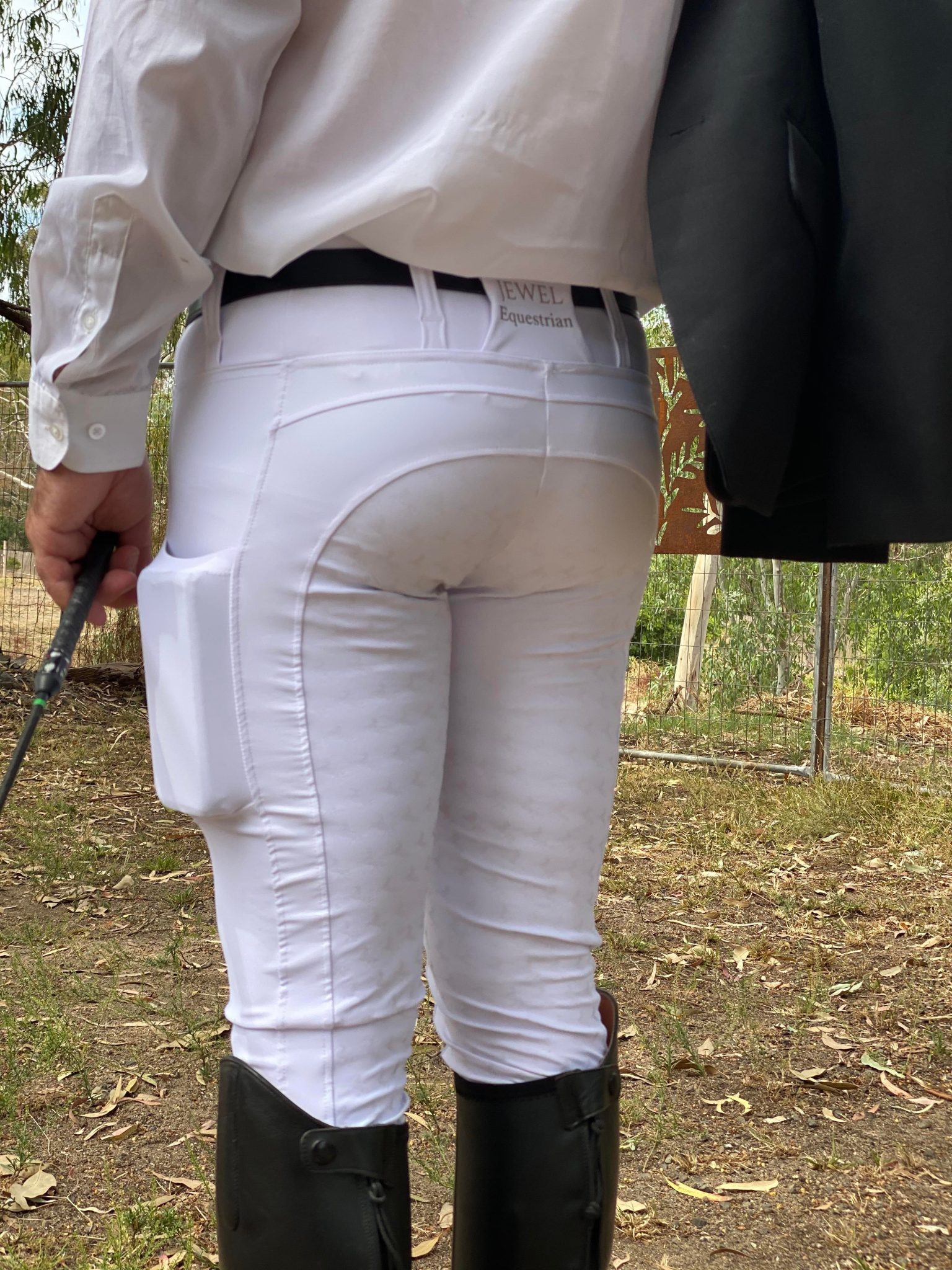 Jewel Equestrian Riding Tights - White Competition