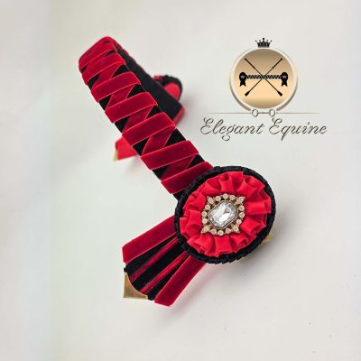 14 x 1 inch Red Black Zig Zag Browband