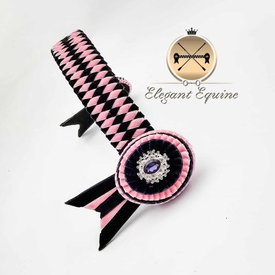 15inch x 1.25inch Pink & Navy Double Diamond Browband