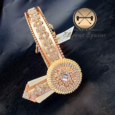 15.5inch x 1.25inch Cream & Rosegold Megabling Browband