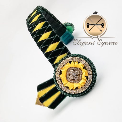 15" x 1.25" Green and Yellow Diamond Browband