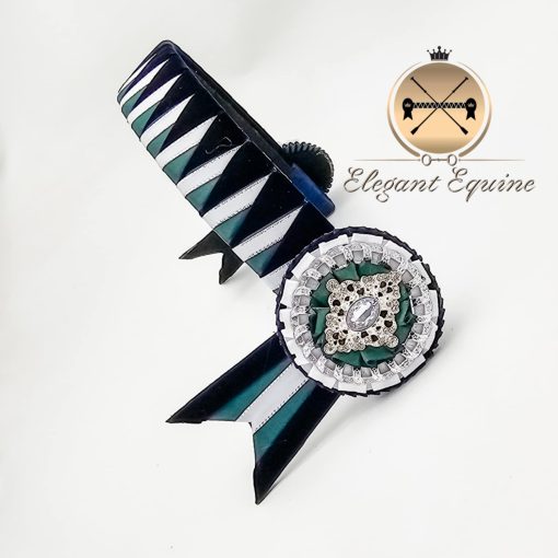 15.5" x 1.25" Navy, Green and White Sharks Tooth Browband