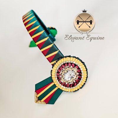 Green, Maroon & Yellow Sharks Teeth Browband