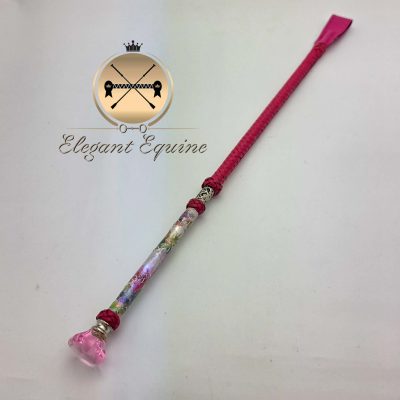 50cm Floral Pink Leather Cane