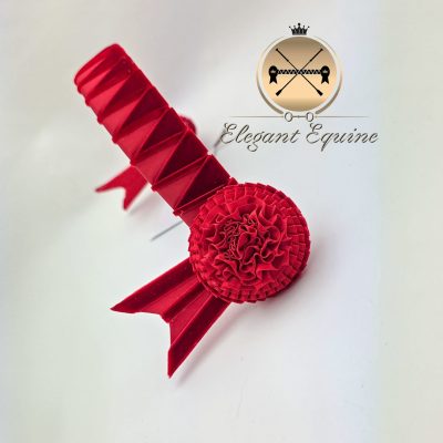 14.5 x 1.25 inch Velvet & Satin Red Sharks Teeth Browband