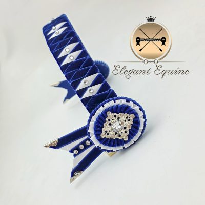 15.5 x 1.25 inch Royal Blue and White Alternate Diamond Browband