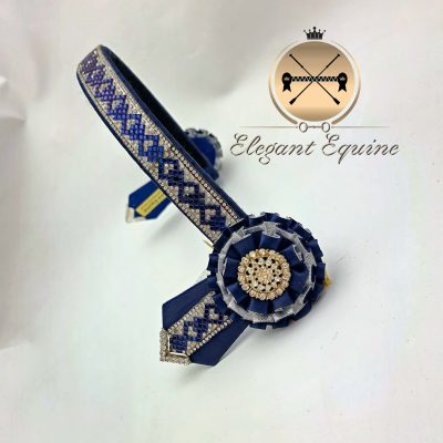 16.5 x 1 inch Navy Bling Browband