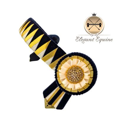 14.5 x 1.25 inch Navy, Cream and Gold Browband