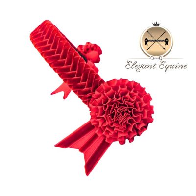 13.5 x 1.25 Red Velvet Herringbone Braided Browband