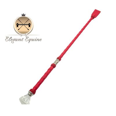 45cm Red Leather Wrapped Stitched Cane