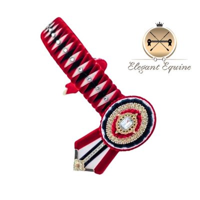16.5 x 1.25 Red, Navy & White Alternate Diamond Browband